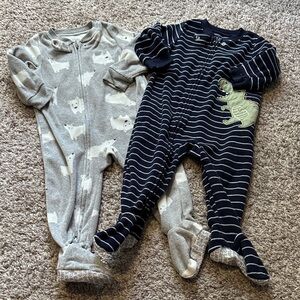 Carter's Gray and Navy Kids Footies